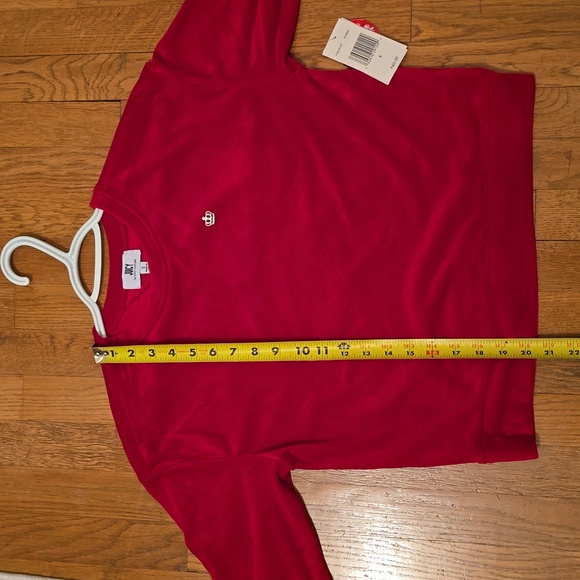 JUICY COUTURE WOMEN'S JUNIOR FUSCIA LONG SLEEVE VELVETEEN PULLOVER CREWNECK SMAL - Picture 12 of 16